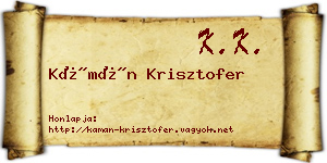 Kámán Krisztofer névjegykártya