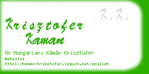 krisztofer kaman business card
