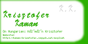 krisztofer kaman business card